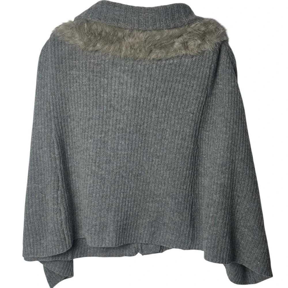 NEW Nordstrom Lamb's Wool Blend Faux Fur Wrap Shawl Cardigan Luxury Chic OS
